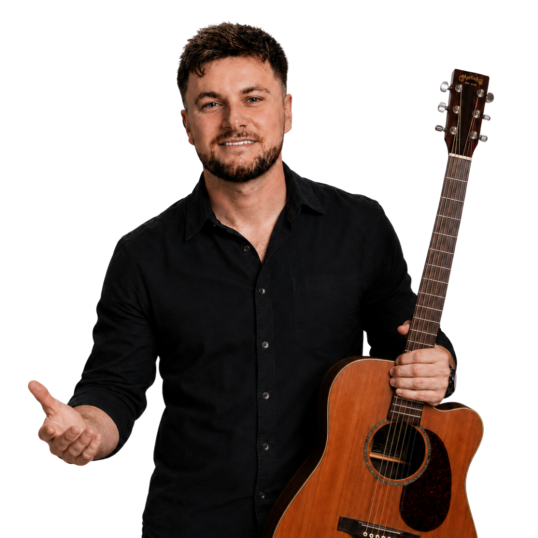 Renan Zimmer segurando violão